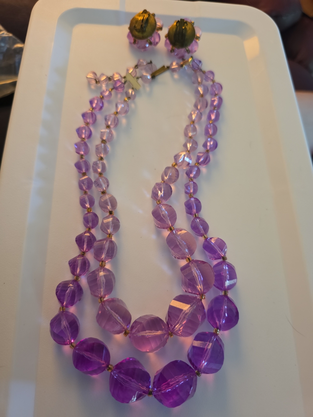 Purple Faceted Bead Necklace - Elegant Lavender Statement